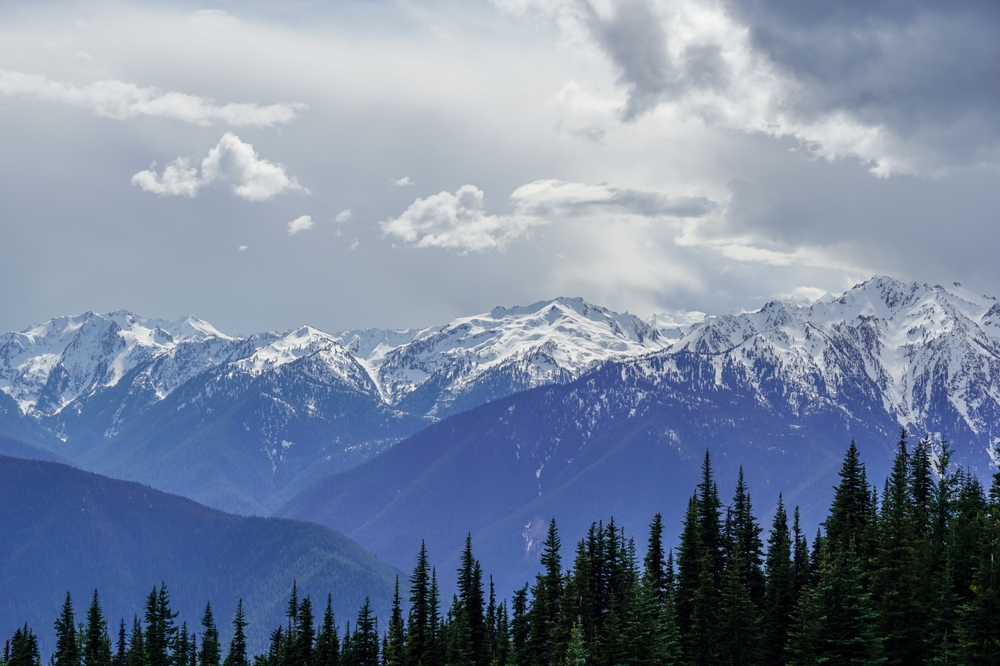 Moody mountain views from the Port Angeles vacation rentals near Hurricane Ridge