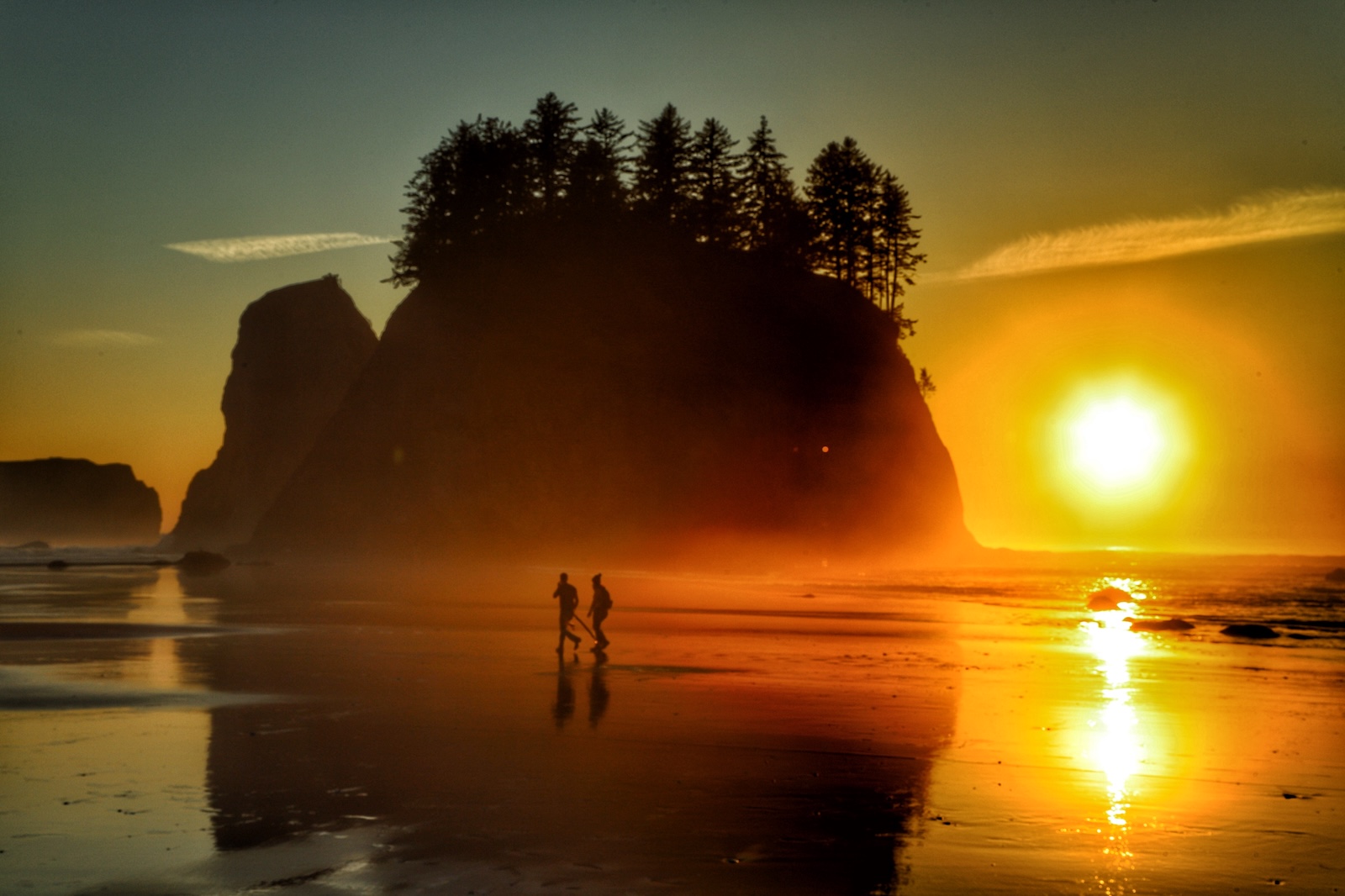 People walking the coastal beaches, which is one of the top things to do in Olympic National Park